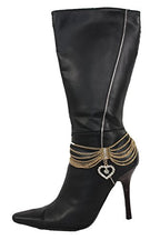 TrendyFashionJewelry Women Boot Bracelet Chains Gold Bling Metal Heart Love Western Fashion Anklet Shoe Charm Made In USA BC173