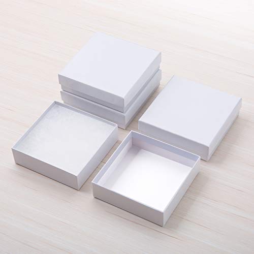 GEFTOL Jewelry Gift Boxes 40 Pack 3.5x3.5x1 Inch Cardboard Jewelry Boxes,Small Gift Boxes for Jewelry Earrings Necklaces Handmade Bangles Bracelets(White) - color: White, size: 3.5x3.5x1 Inch (Pack of 40)