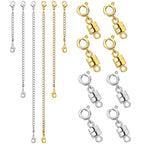 MKCYD Necklace Extender and Magnetic Necklace Clasp, Magnetic Clasps for Bracelet Extenders Gold and Sliver Chain Extension for Jewelry Repair Kit - color: 14Pcs | Gold & Silver