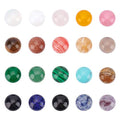 SUPERFINDINGS 40pcs 10mm Half Round Natural Cabochon 20 Color Flat Back Gemstone Cabochon Healing Quartz Chakra Crystal Stone for Bracelet Necklace Jewelry Making - size: 10mm