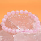 8mm Natural Gemstone Stretch Bracelet, Handmade Unisex Crystal Bracelets for Meditation, Yoga, Spiritual Healing & Positive Energy - color: Rose Quartz