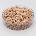 INSPIRELLE 4500pcs 6mm Natural Wood Beads Unfinished Round Wooden Loose Beads Wood Spacer Beads with 10M Jute Twine for Craft Making Home Decoration - size: 6mm