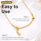 20PCS Stainless Steel Curb Chain Extender Gold and Silver Necklace Extenders 2 Inch Necklaces Bracelet Anklet Extension for Jewelry Making Supplies - color: Circular