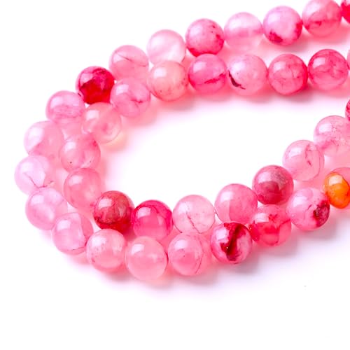 Blood Red Persian Jade Stone Beads for Jewelry Making DIY Bracelet Necklace Jewelry Making 1 Strand 15.5inch 60PCS 6MM - color: Blood red Persian jade, size: 6MM