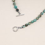 GAVU Hand-knotted Men's Beaded Necklace, Crystal Necklace for Men - color: African Turquoise, size: 24"