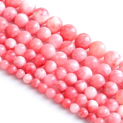 160PCS 4MM Pink Persian Jade Spacer Loose Beads for Jewelry Making DIY Bracelet Necklace 2 Strands - color: Pink Persian Jade, size: 4mm (2 strands)