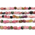 MJDCB Natural Irregular Shape Stone Beads 6-8mm Multicolor Tourmaline Gemstone Energy Cured for Jewelry Making Necklaces - color: Multicolor Tourmaline