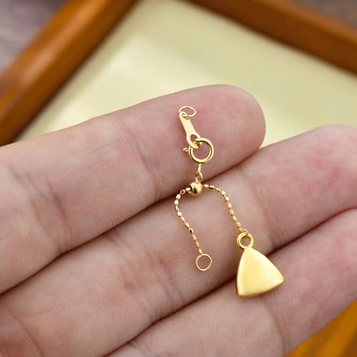18k Yellow Gold 1"/2"/3"/4"/5"/6" Adjustable Necklace Extender Chain, 18k Gold Adjustable Necklace Extender Bracelet Anklet Extension Chain, Adjustable Bracelet Extender 18k Gold - color: style 3, size: 3inch