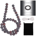 Stone Beads, 45pcs Matte Dark Red Garnet, 8mm Round Loose Beads for Jewelry Making, Bracelets, with Bag, String & Card - color: Matte Dark Red Garnet, size: 8mm