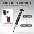 5-in-1 Multifunctional Small Screwdriver, Precision Set with 5 Micro Bits, Mini Repair Magnetic Screwdriver Kit for Eyeglass Sunglasses Electronics Cellphone Jewelry, Black - color: Black