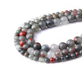 Natural Stone 6mm African Blood Stone Smooth Round Loose Beads Energy Gemstone DIY for Jewelry Making Bracelet Necklace 1 Strand 15" - color: African Blood, size: 6mm
