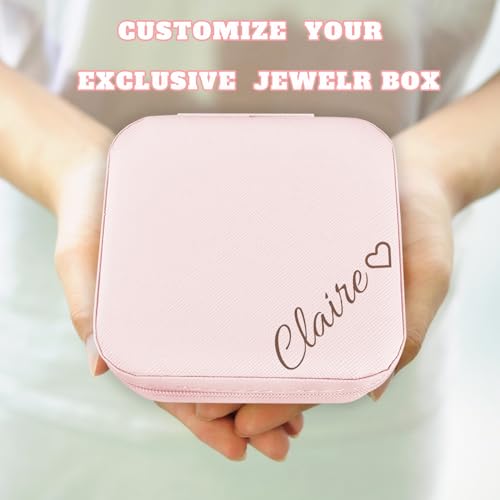 Personalized Travel Jewelry Box,Custom Leather Jewelry Case with Name,Customized Birthday Christmas Valentines Day Gifts for Women Bridesmaid Girls - color: Style 03