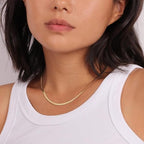 CHESKY Gold Necklace for Women-14K Plated/S925 sterling silver Snake Chain Necklace Dainty Simple Chunky Herringbone Necklace Gold Choker Necklaces Jewelry for Women Mothers Day Gifts for Mom - color: gold, style: 3mm 16.5 inch snake