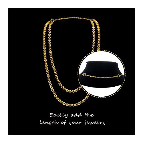 3 Pcs 925 Sterling Silver Necklace Extenders for Women Durable Strong Removable Necklace Bracelet Anklet Extension Jewelry Making Chains - color: 2 3 4 Inch, Gold