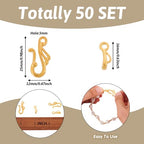 Craftdady 50 Sets Tibetan Gold S Hook Eye Toggle Clasps Metal Closure End Clasps with Bar for Bracelet Necklace Jewelry Making - color: Gold, 25x12mm