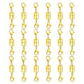 Double Magnetic Necklace Clasps and Closures 18K Gold and Silver Bracelet Extender Jewelry Clasps Converters - color: 18Pcs Gold