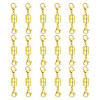 Double Magnetic Necklace Clasps and Closures 18K Gold and Silver Bracelet Extender Jewelry Clasps Converters - color: 18Pcs Gold