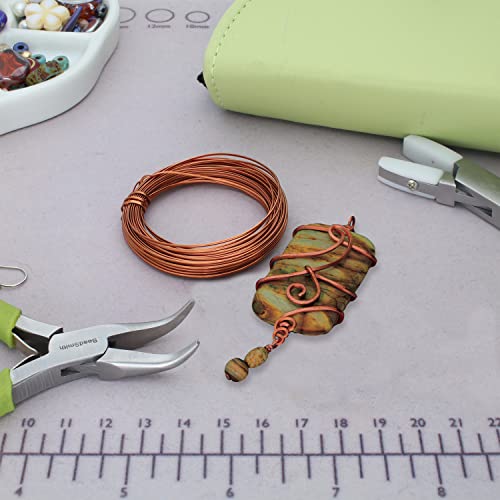 The Beadsmith Half-Round Craft Wire – Soft Temper Jewelry Wire, Antique Copper Color, 18 Gauge, 7 Yards - color: Antique Copper, size: 18 Gauge