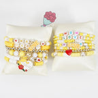 Twinfree Bohemia Beaded Bracelet for Women, Polymer Clay Stretch Bracelets - color: color 23