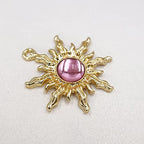 Sun Star Charms Baroque Boho Crystal Gold Plated Resin Gypsy Pendant Alloy for Jewelry Making DIY Craft Bracelet Necklace Earring - color: Sun-Pink-28Pcs