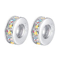 Clip Stopper Charms Sterling Silver Rondelle Spacer Bead Charm Stopper Charm for Pandora Charm Bracelets - color: Colorful (2 pcs )