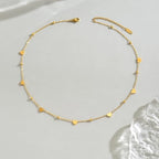 Gold Chain Necklace for Women 18K Gold Plated Dainty Star Cross Heart Cuabn Choker Chains Stainless Steel Trendy Jewelry Christmas Gifts - color: Heart-Gold