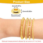 200Pcs 6mm Gold Flat Spacer Beads 18K Gold Plated Loose Beads for Jewelry Making DIY Bracelet Necklace Earring - size: 6mm