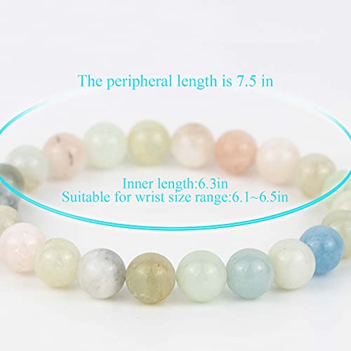 8mm Natural Gemstone Stretch Bracelet, Handmade Unisex Crystal Bracelets for Meditation, Yoga, Spiritual Healing & Positive Energy - color: Multi-Berly