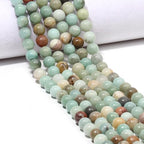 Yochus 45pcs Polish Amazonite Beads，8mm Healing Power Natural Stone Round Loose Gemstone Beads for Jewelry Making Earring Necklace DIY Crafts - color: Amazonite stone, size: 8mm 45beads