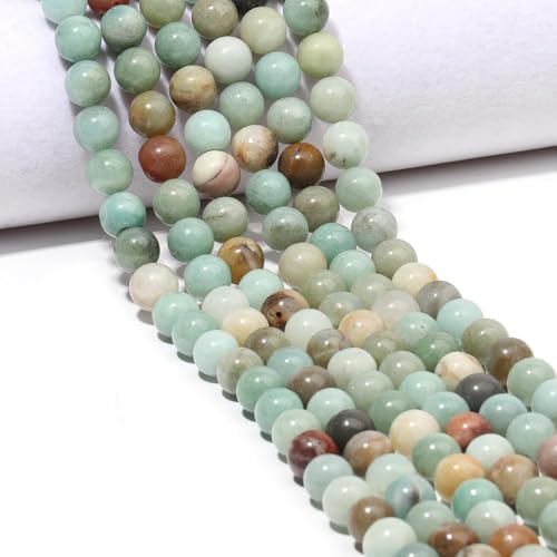 Yochus 35pcs Polish Amazonite Beads，10mm Healing Power Natural Stone Round Loose Gemstone Beads for Jewelry Making Earring Necklace DIY Crafts - color: Amazonite stone, size: 10mm 35beads