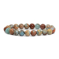 Justinstones Gem Semi Precious Gemstone 8mm Round Beads Stretch Bracelet 7 Inch Unisex - color: Serpentine