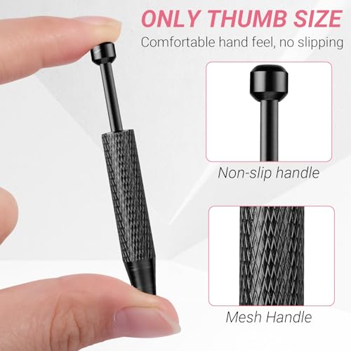 Piercing Ball Grabber Tool, 4-Claw Stainless Steel Jeweler Pick Up Tools,Septum Ball Screw Tool for Piercing Changing/Removal/Holder,Earring Pearl Grabber for Jewelry/Electronic Component - color: 1pc Silver, 1pc Black