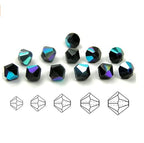 100pcs Authentic Preciosa 3mm (0.12 Inch) Small Faceted Bicone Crystal Loose Beads Jet Black AB Compatible with Swarovski Elements Crystals for Jewelry Making Pre-B340 - color: Jet AB, size: 3mm (0.12 Inch) - 100pcs