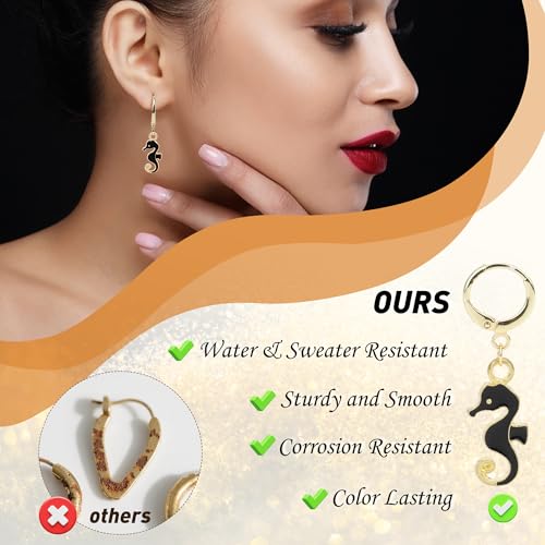 60 pcs 14 K Gold Plated Earring Hooks with 90 Jump Rings Hypoallergenic Tarnish Resistant Huggie Round Hoops for Earring Making - style: 14 K Gold Hoops