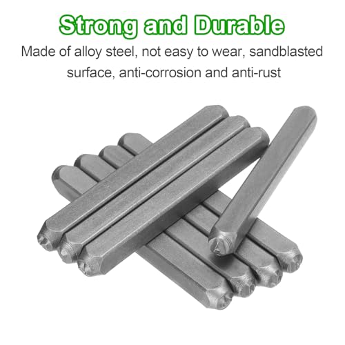 HARFINGTON 36pcs Metal Stamping Kit 5/32" (4mm) Steel Uppercase Letter and Number Punch Set (A-Z / 0-8 / "&" Symbol) Punch Press Tool with Case for Imprinting Metal Plastic Wood Leather - size: 5/32"