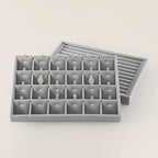 Stackable Jewelry Trays, Velvet Earring Box,Premium Necklace Box,Luxury Jewelry Display Case,Grey Pendant Trays - color: Grey, size: 24 Grid Pendant Tray