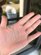 Adabele 100pcs Hypoallergenic Long V Shape Marquise Earring Hooks 45mm Sterling Silver Plated Ear Wire (0.7mm/21 Gauge) DIY Craft Earrings Jewelry Making247-1 - color: Silver
