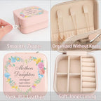Daughter Gifts Mothers And Daughters Never Truly Part Jewelry Box Valentines Mothers Day Birthday Gifts for Daughter from Mom Christmas Graduation Gift for Daughters Adult Pink Jewelry Case - color: daughter1 rose heart