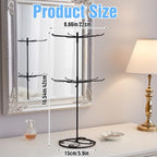 2 Pcs Jewelry Stand Organizer, 2 Tier Rotating Rack Metal Necklace Organizer Black Jewelrys Keychain Display for Vendors Jewelry Earring Bracelet Display Supplies