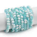 KISSITTY 50pcs Matte Beads Gradient Color Glass Frosted Crystal 6mm Rondelle Pale Turquoise Bead Center Drilled Loose Craft Beads for Jewelry Making Earring Bracelet Necklace DIY Crafts - color: Pale Turquoise