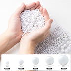 1200Pcs White Beads, Acrylic Pony Beads, 4/6/8/10/12mm Round White Bead for Bracelets, Spacer Pearl Beades, Craft Bead for Bracelet Necklace Jewelry Making - color: white