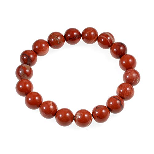 AD Beads Natural Gemstone Round Beads Stretch Bracelet Healing Reiki 10mm (Red Jasper) - color: Red Jasper