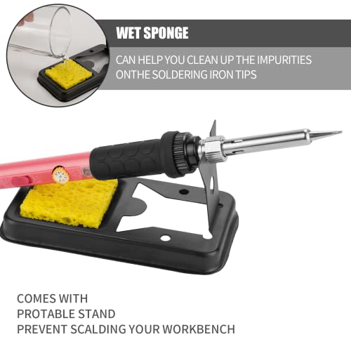 Soldering Iron Kit, 60W Soldering Iron with 5pc Interchangeable Tips, 10-in-1 Adjustable Temperature Solder Welding Tools, Fast Heating, Electronic Repair, 110V - color: 10 in 1 New
