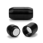 Stainless Steel Magnetic Clasp Inner Hole 3mm/4mm/5mm/6mm/8mm Glue-in Jewelry Clasp - color: Black Tone, size: Inner Hole Size=8mm