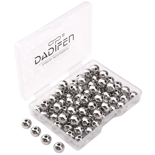 304 Stainless Steel Round Beads 8.0mm 80pcs Spacer Beads for Jewelry DIY Making and Repairing - size: 8.0mm