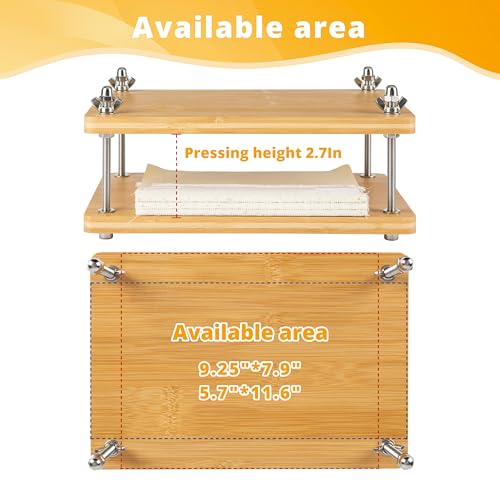 Bamboo Wooden Book Press for Bookbinding - Portable Bookbinding Machine and Book Press (11.6 x 7.9 inches) - style: Bamboo Book Press