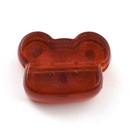 Ipotkitt 30 Pcs Transparent Acrylic Bear Beads with Enamel Cartoon Animal Spacer Beads Cute Bear Head Beads for DIY Bracelet Necklace Earring Supplies - color: 30pcs-Acrylic Bear Beads-19.5x26x9mm