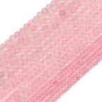 Natural Quartz Beads, 3mm 120pcs Small Round Faceted Loose Gemstones for DIY Jewelry Making, Handmade Bracelet and Necklace Crafting, with Size Card - color: Rose Quartz, size: 3mm
