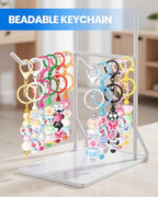 RQAYE 30pcs Beadable Keychains Keychain Bulk kit Cute Blank Bead Keychain Strip DIY Men's and Women's Making Supplies Crafts, Jewelry, Bag Accessories, Customized Project Gifts (Multicolor) - color: Multicolor