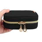 Teamoy Mini Jewelry Travel Case, Storage Organizer Bag for Earrings, Necklace, Rings, Black - color: Black